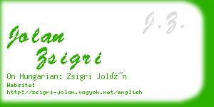 jolan zsigri business card